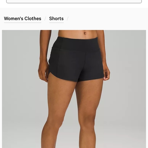 Lululemon Speed Up Mid-Rise Lined Short in black size 6 - Picture 2 of 9